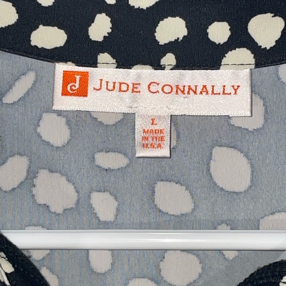 Jude Connally Long Sleeve Dress Black and Cream - Picture 2 of 2